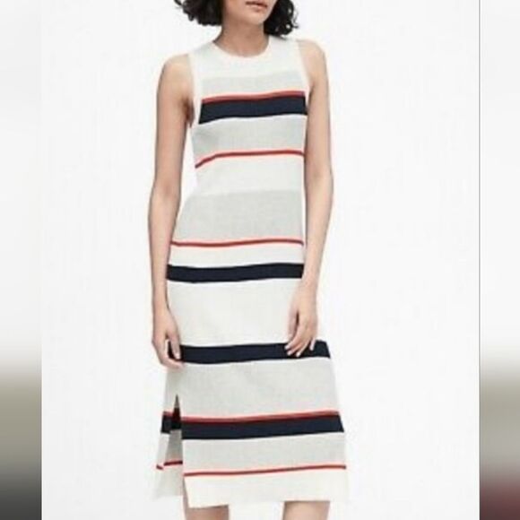 NWOT BANANA REPUBLIC Ribbed Sleeveless Knit Dress Small - Picture 1 of 6